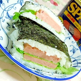❤寿司飯ｄｅ❤スパムと大葉のマヨご飯サンド❤